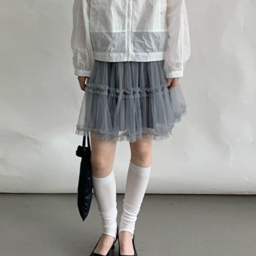 ミニスカート ふんわり重ねチュールミニスカート