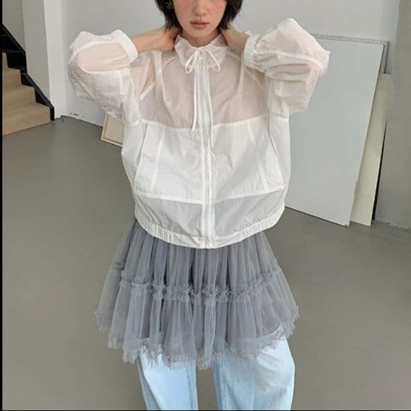 ミニスカート ふんわり重ねチュールミニスカート
