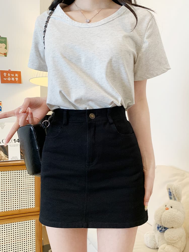 ミニスカート シンプル美脚ミニスカート