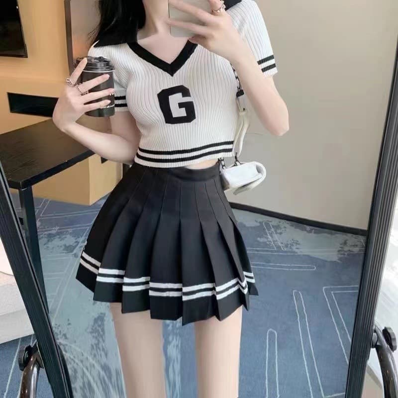 ミニスカート マリンスタイル プリーツミニスカート