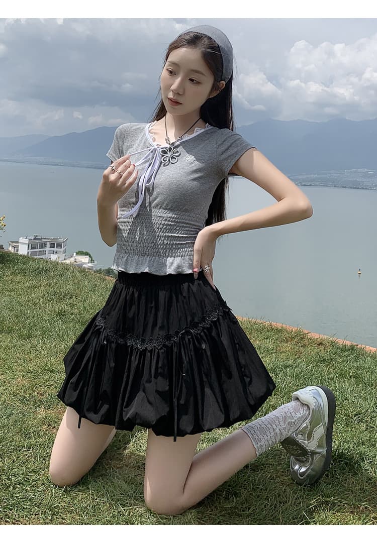 ミニスカート ふんわり爽やか泡立ちミニスカート