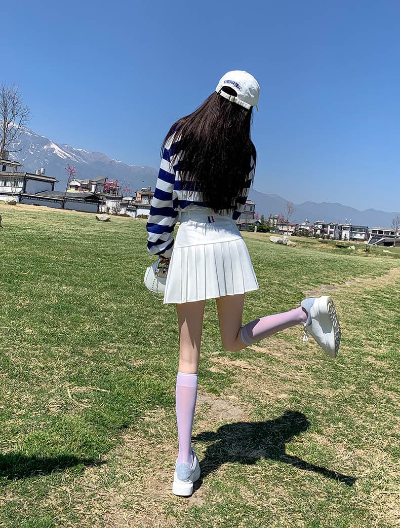 ミニスカート きちんと見せる細プリーツミニスカート