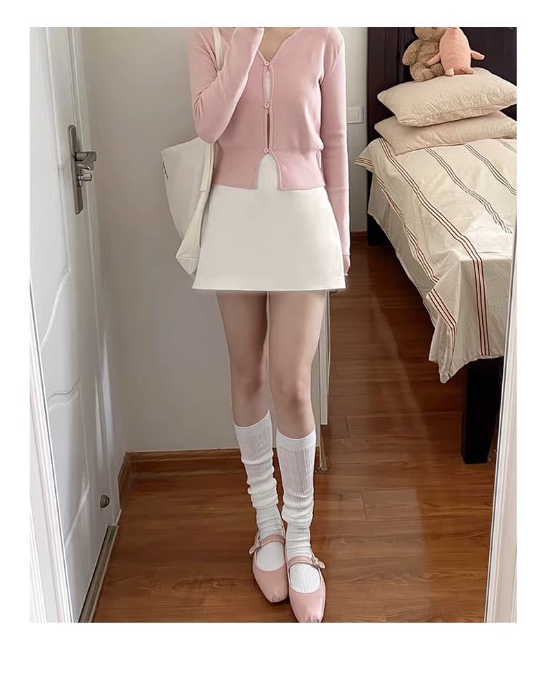 ミニスカート すっきり美脚ミニスカートタイト