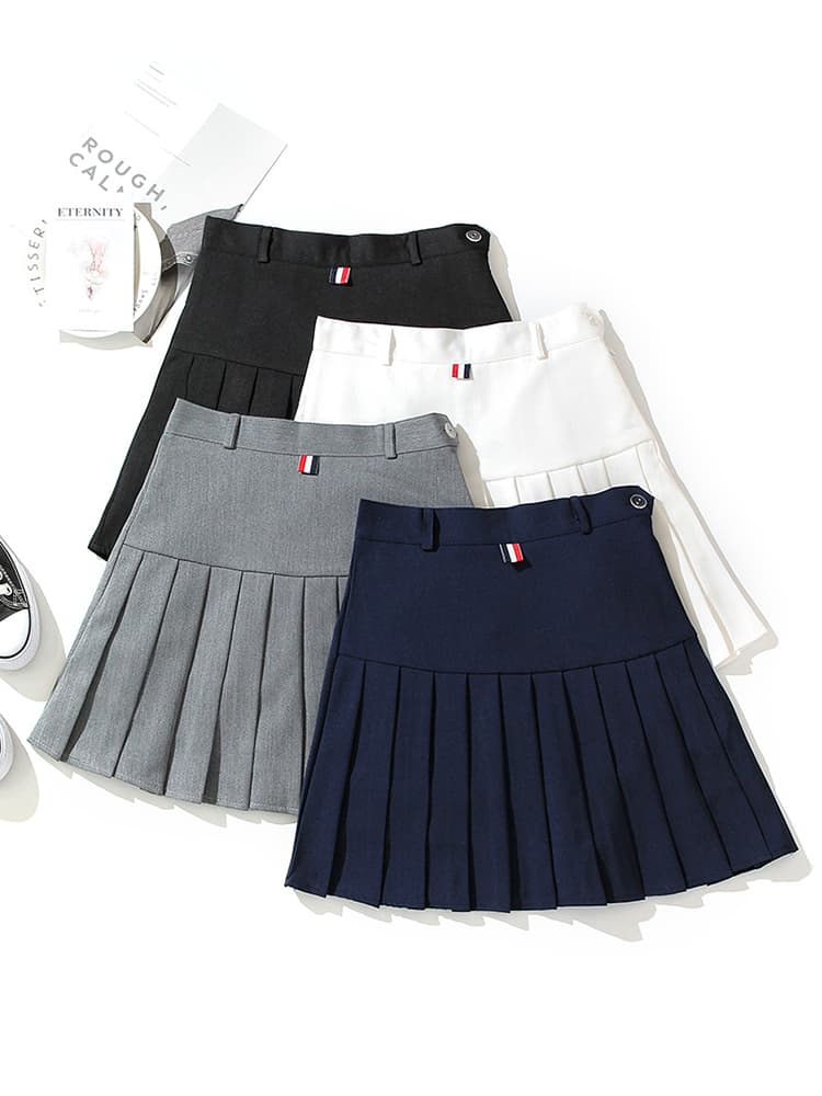 ミニスカート きちんと見せる細プリーツミニスカート