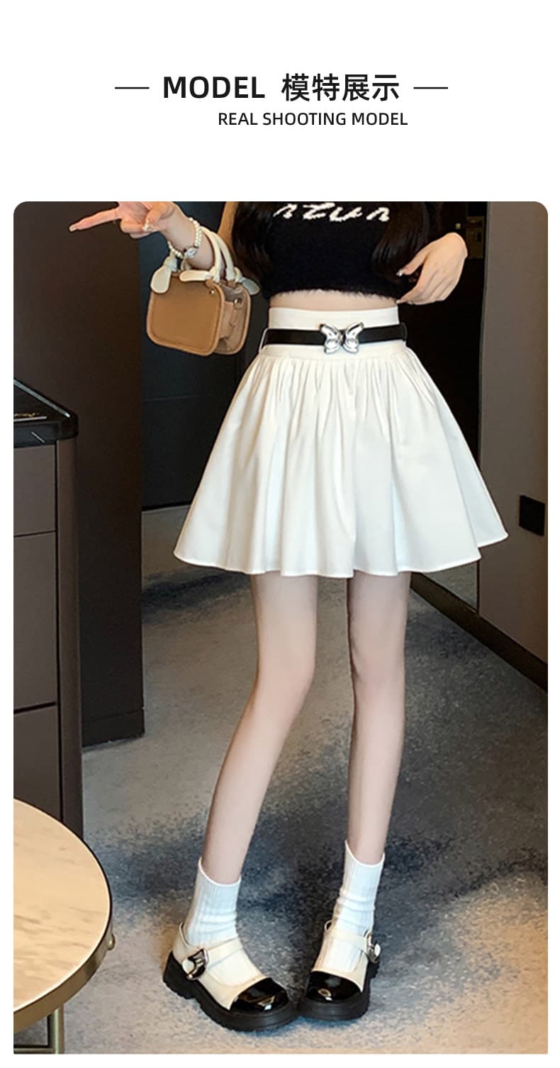 ミニスカート 蝶結び飾りフレアミニスカート