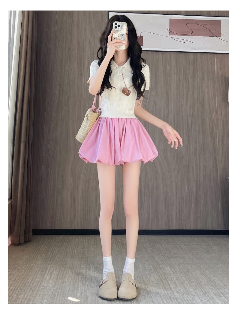 ミニスカート ふんわりバルーンミニスカート