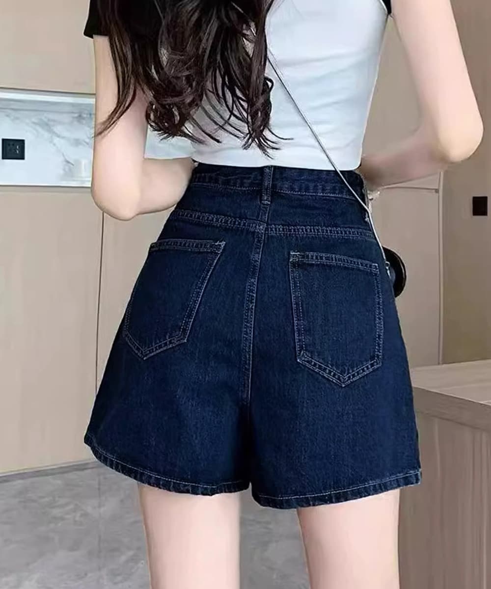 デニムスカパンハイウエスト美脚ミニスカート