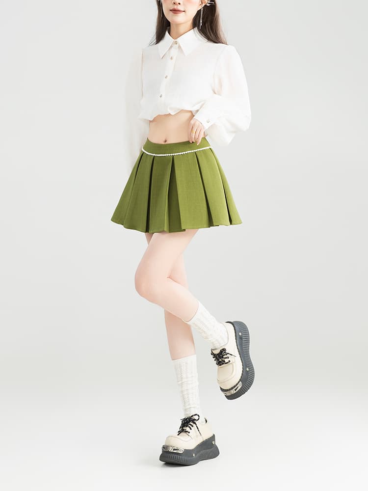 ミニスカート パールラインプリーツミニスカート