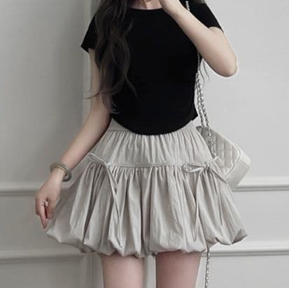 ミニスカート ふんわりパフミニスカート
