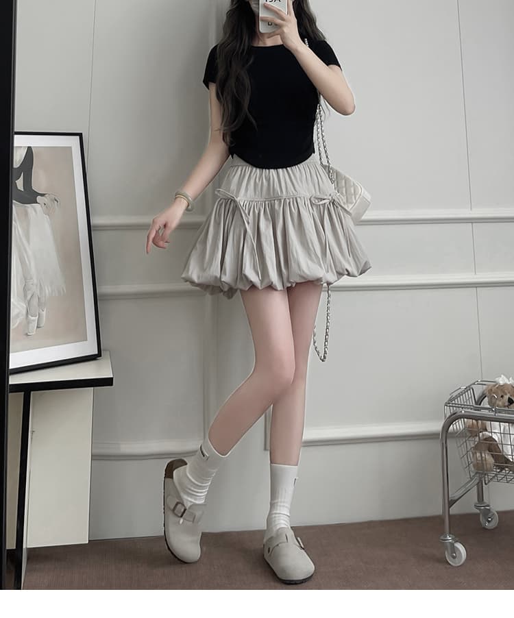 ミニスカート ふんわりパフミニスカート