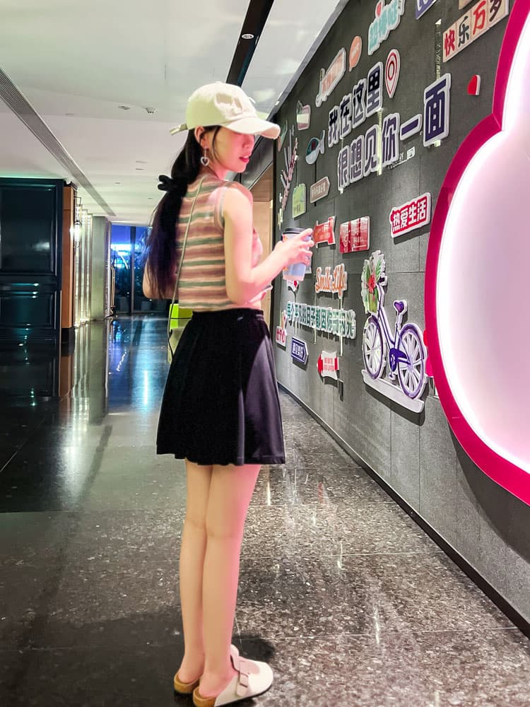 ミニスカート リボン結び ふんわりフレアミニ