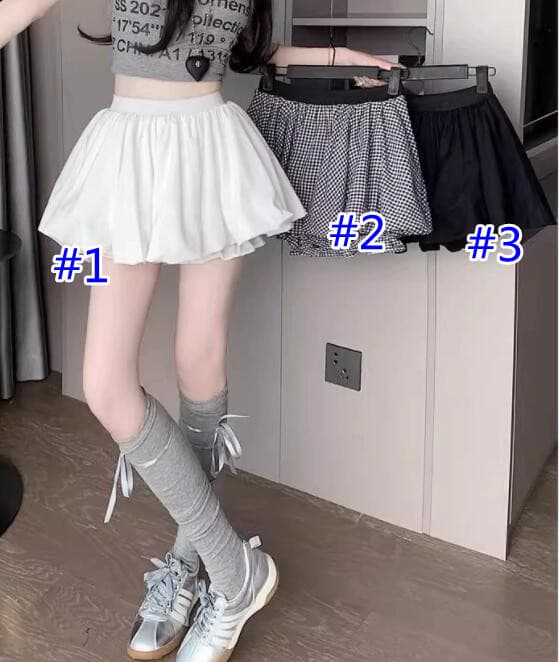 チェック柄フレアミニスカート