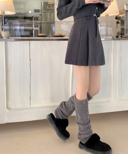 ハイウエストプリーツミニスカート