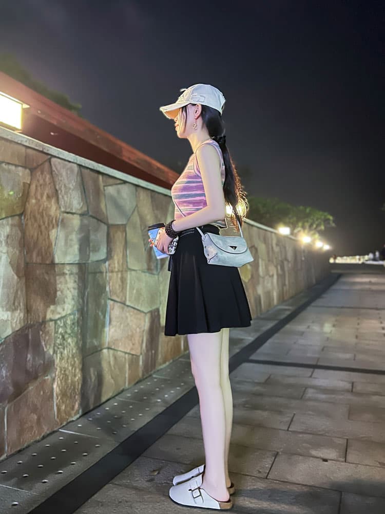ミニスカート リボン結び ふんわりフレアミニ