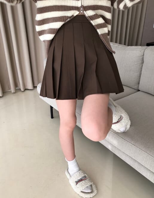 秋冬レディースプリーツミニスカート