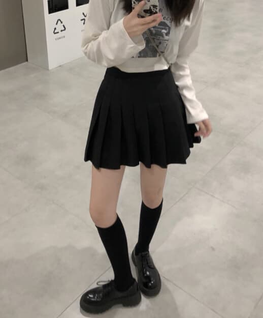 秋冬レディースプリーツミニスカート